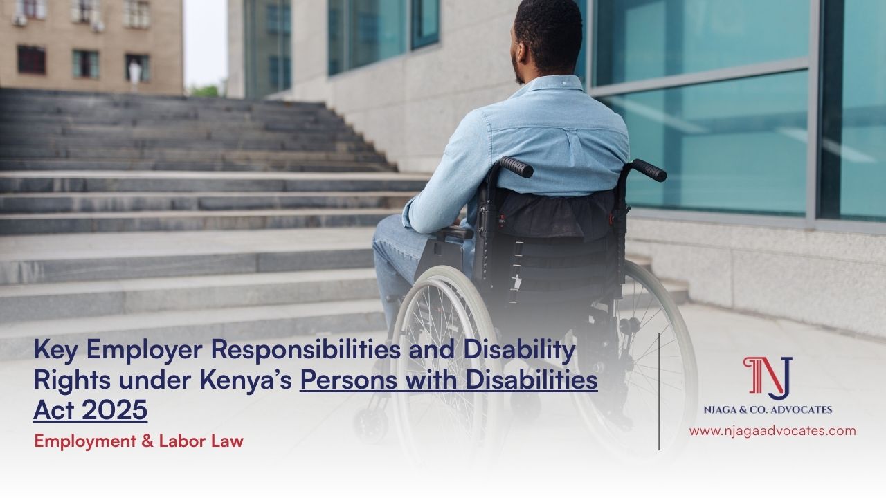 persons on a wheelchair overlooking stairs | Employer responsibilities to PWDs in Kenya | Njaga Advocates employment law firm in kanya