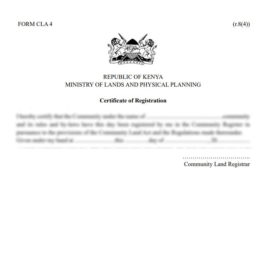 Download Form CLA 4 | Community registration certificate online | land forms online | free online land forms