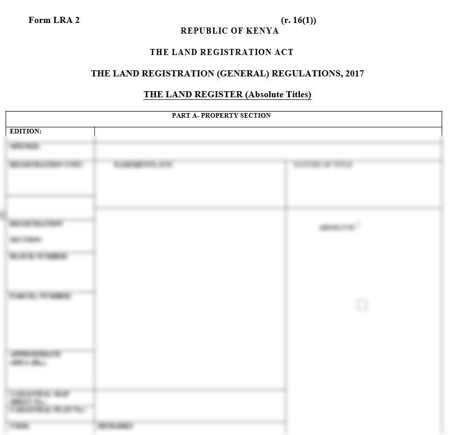 The Land Register (Absolute Titles) - LRA-2