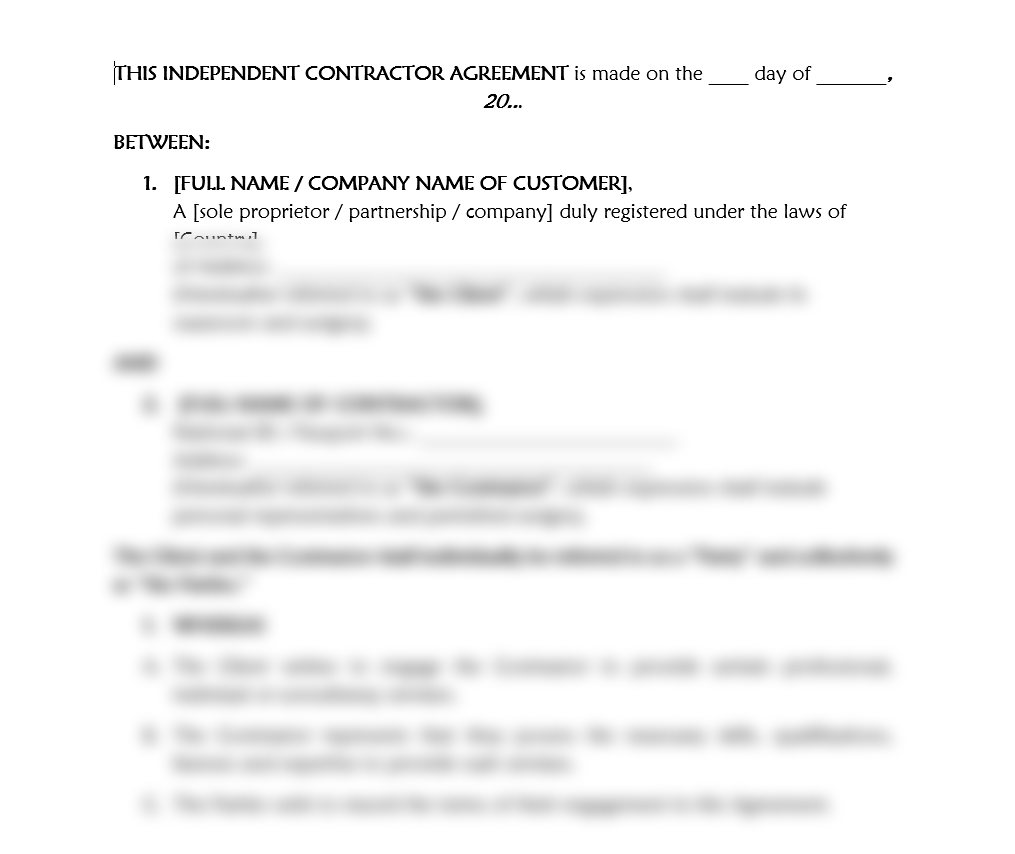 Independent Contractor Agreement