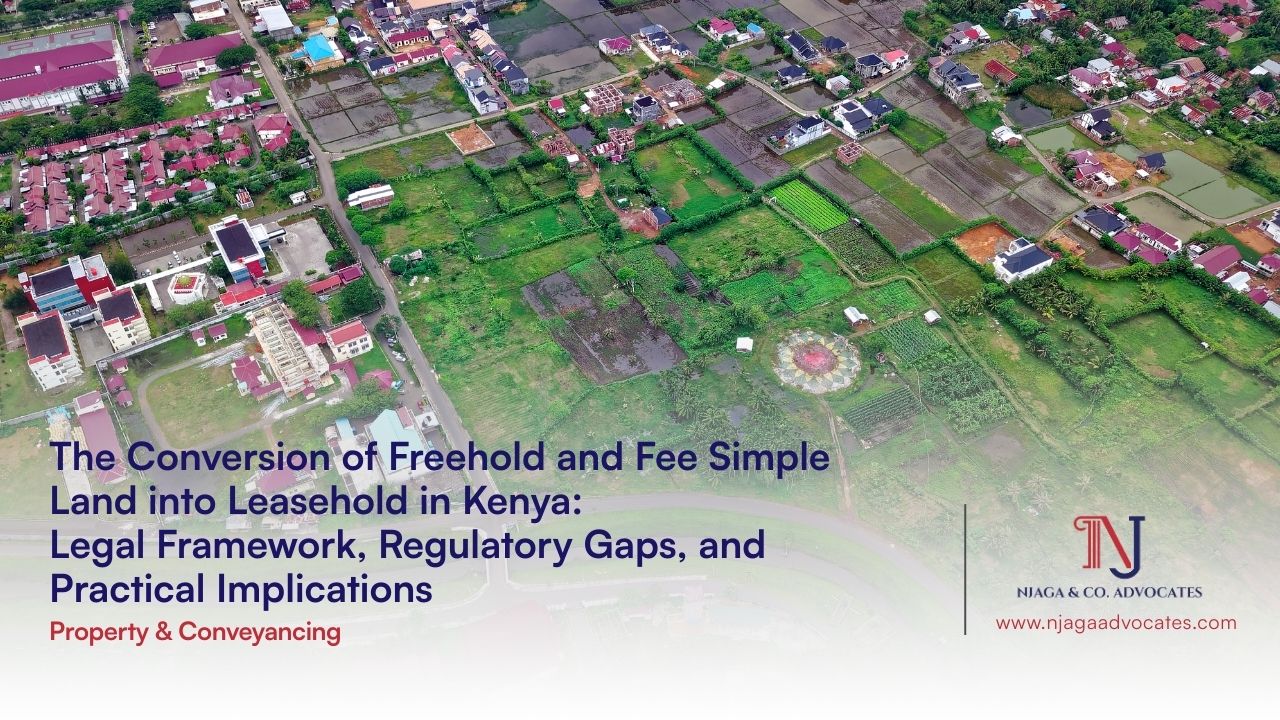 Aerial view of homes build on lush green land concept of Freehold land and Leasehold land | land laws in kenya