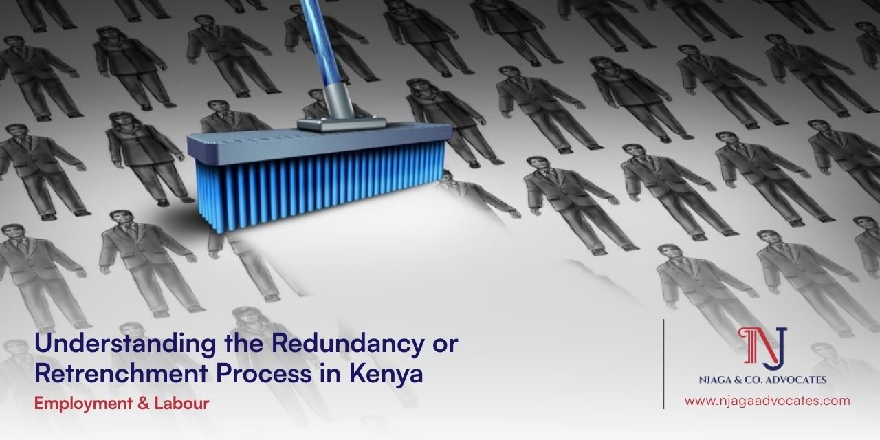 A broom sweeping images of people : redundancy concept | redundancy process in kenya | employment law firm in kenya | labor law in kenya