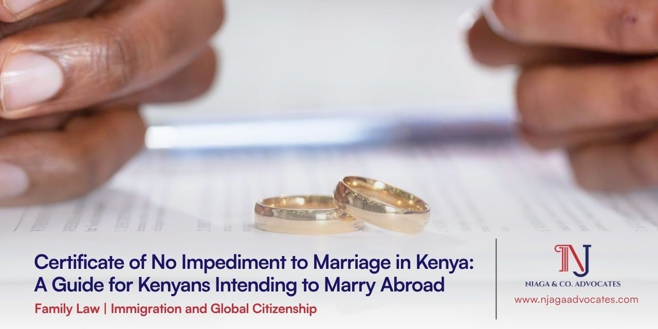 2 rings with 2 hands on either side with Njaga Advocates logo | Certificate of No Impediment to Marriage in Kenya | OAG Kenya | marriage abroad